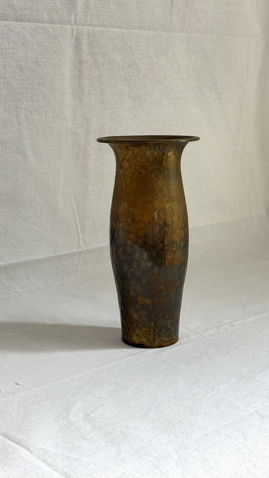 Vintage Hammered Brass Vase