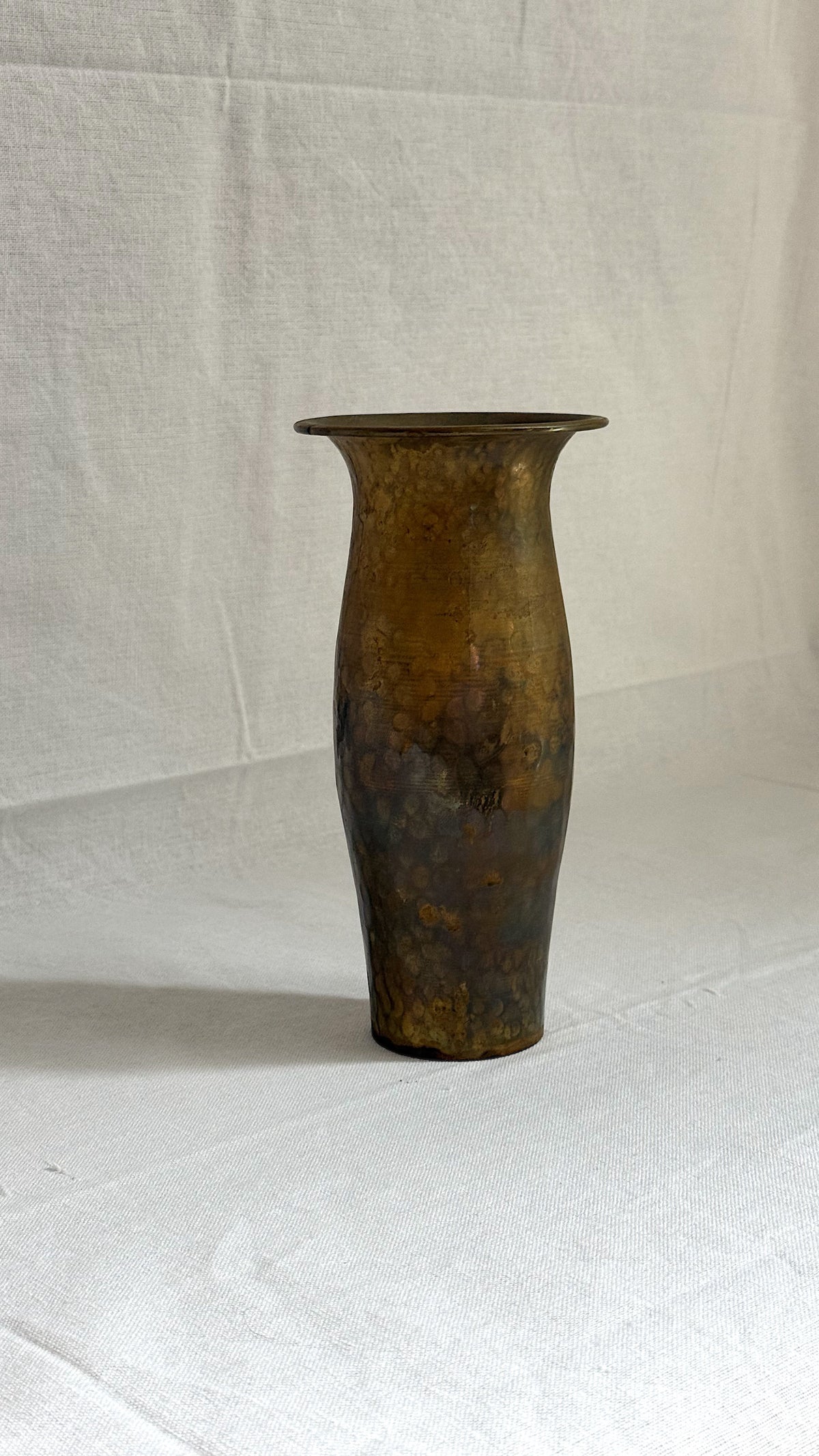 Vintage Hammered Brass Vase