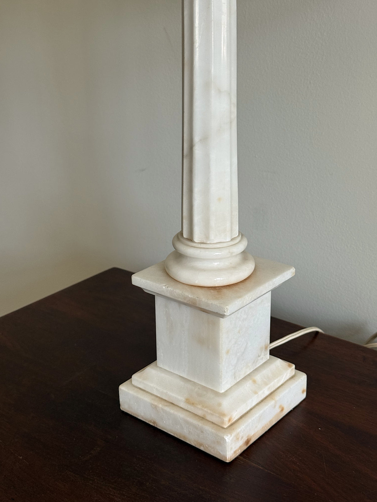 Antique Carved Marble Table Lamp