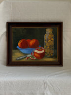 Vintage Original Still Life Apple Painting