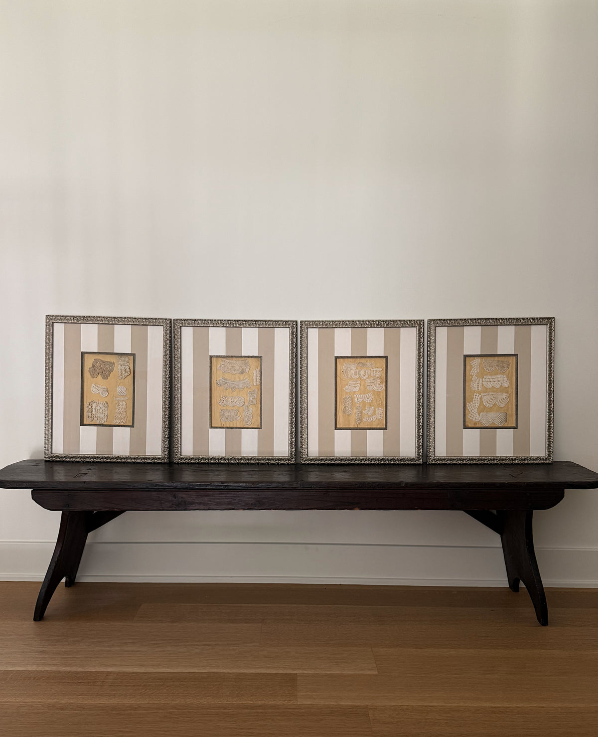Set of Four Antique French Lace Sample Frames