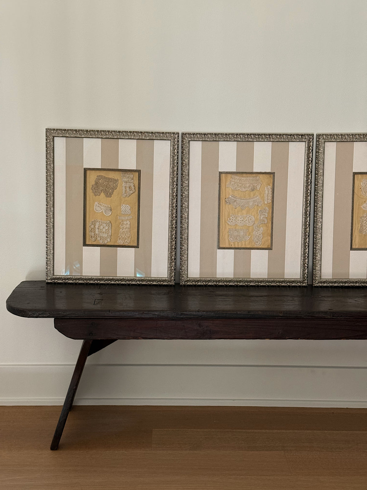 Set of Four Antique French Lace Sample Frames